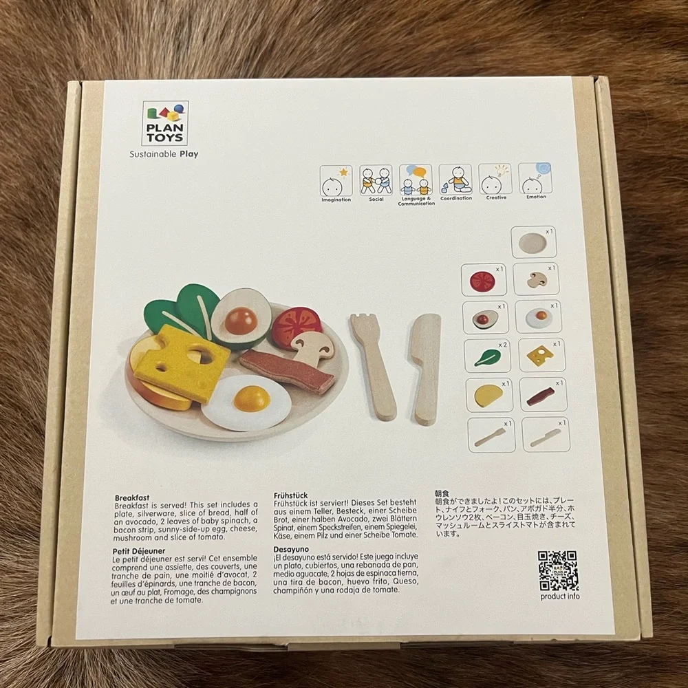 Breakfast Set - Colorful Wooden Play Food